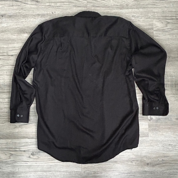 Geofrey Beene Men's Black Sateen Button Down Shirt Sz 17 - Picture 2 of 6